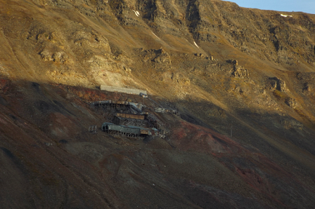 A retired mine from below